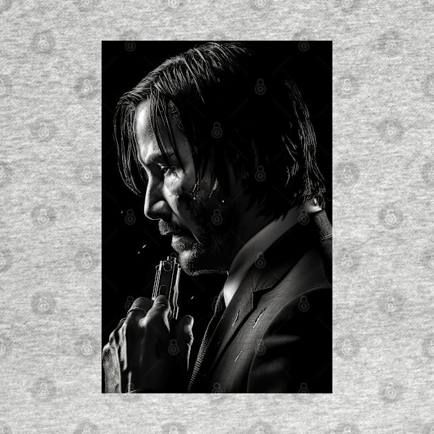 John Wick 4 Black + White by Zalbathira